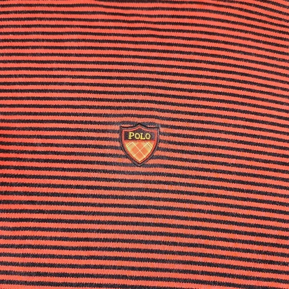 Vintage Polo Golf Ralph Lauren Shirt Men's XXL Red Black Stripes 1/4 Button Logo